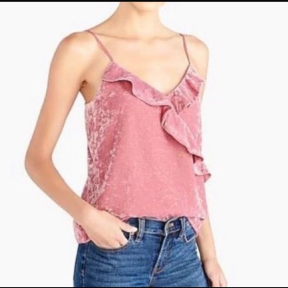 New J.crew pink velvet top